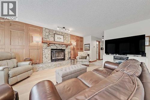 42 Sundown Close Se, Calgary, AB - Indoor Photo Showing Living Room With Fireplace