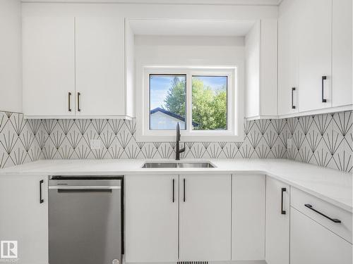10963 129 St Nw, Edmonton, AB - Indoor Photo Showing Kitchen With Double Sink