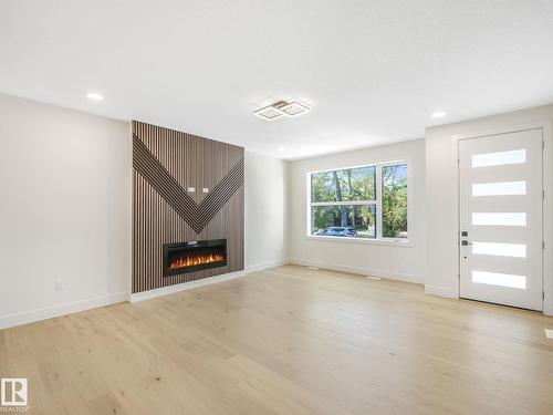 10963 129 St Nw, Edmonton, AB - Indoor Photo Showing Other Room With Fireplace