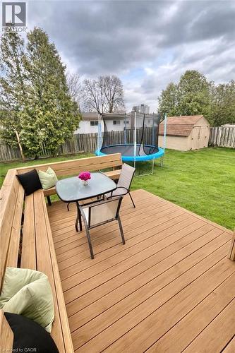 Edited with AI to help you visualize what the deck could look like if stained - 241 Thorner Drive, Hamilton, ON - Outdoor With Deck Patio Veranda
