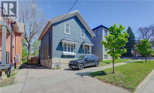 Slate colour exterior with white soffits - 48 Breithaupt Street, Kitchener, ON - Outdoor With Facade