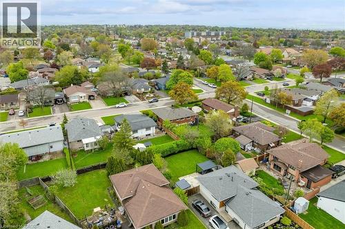 Residential neighborhood featuring mature trees, paved streets, and manicured lawns - 46 Beaconsfield Drive, Hamilton, ON - Outdoor With View