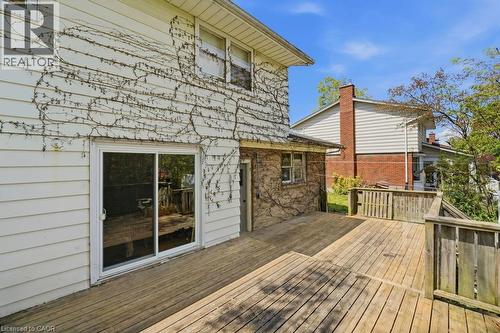 Expansive wooden deck providing outdoor living space - 46 Birchcliff Avenue, Kitchener, ON - Outdoor With Deck Patio Veranda With Exterior