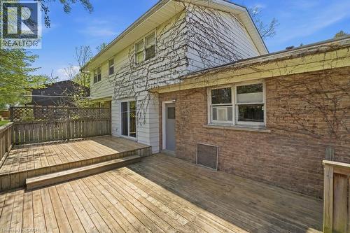 Multi-level wood deck with a privacy fence - 46 Birchcliff Avenue, Kitchener, ON - Outdoor With Exterior