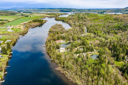 Photo aérienne - 71 Rue De La Rivière, Sainte-Catherine-De-Hatley, QC - Outdoor With Body Of Water With View