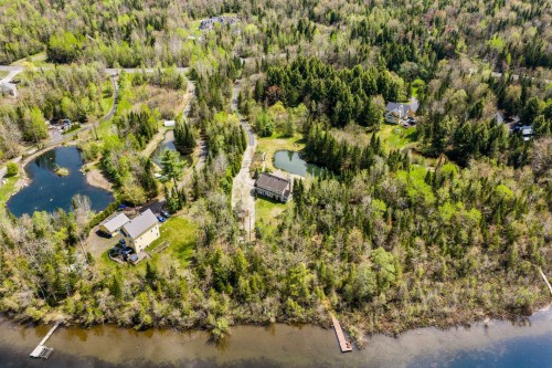 Photo aérienne - 71 Rue De La Rivière, Sainte-Catherine-De-Hatley, QC - Outdoor With Body Of Water With View