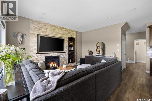 5044 Crane Crescent, Regina, SK - Indoor Photo Showing Living Room With Fireplace