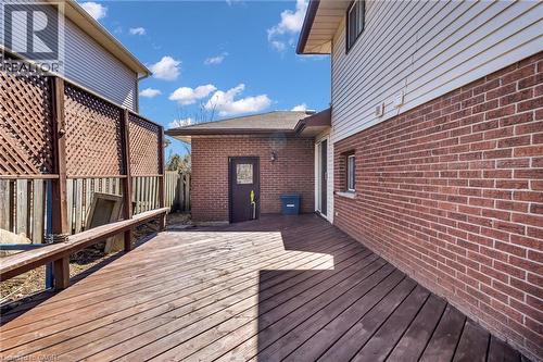View of wooden terrace - 146 Bechtel Drive, Kitchener, ON - Outdoor With Deck Patio Veranda With Exterior