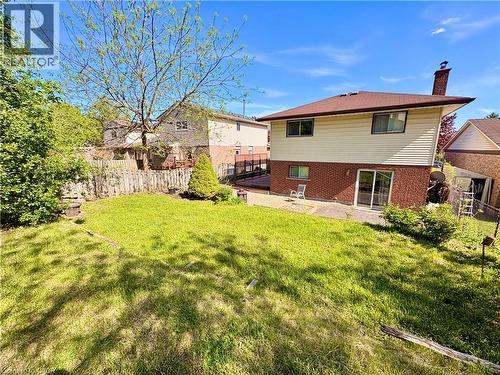 Expansive lawn area with a tiered design, mature trees, and privacy fencing - 146 Bechtel Drive, Kitchener, ON - Outdoor