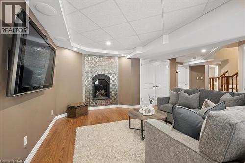 697 Breakwater Crescent, Waterloo, ON - Indoor Photo Showing Living Room With Fireplace