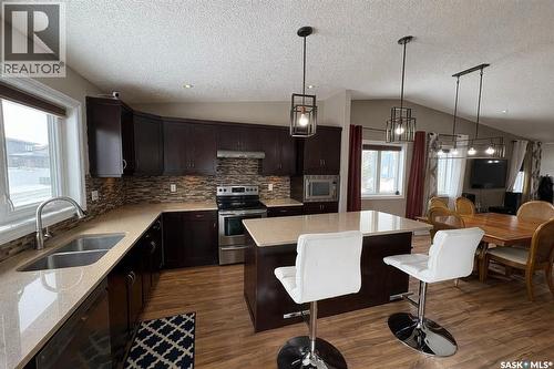 4301 Green Poplar Lane, Regina, SK - Indoor Photo Showing Kitchen With Double Sink With Upgraded Kitchen