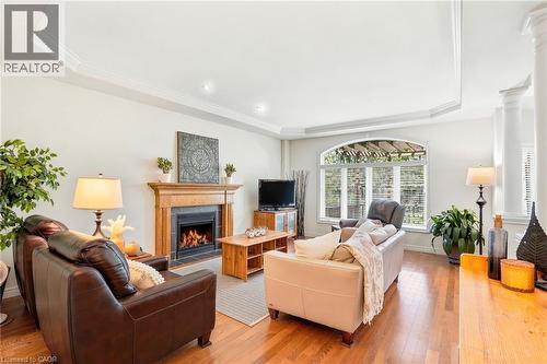 16 Oldmill Road, Ancaster, ON - Indoor Photo Showing Living Room With Fireplace