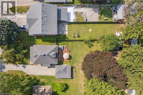 Aerial perspective showcasing a property with a spacious backyard - 310 Kitchener Road, Cambridge, ON - Outdoor With View