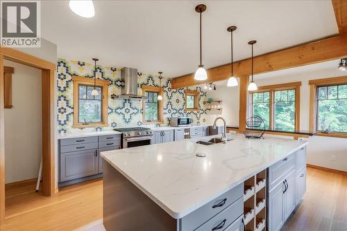 3630 Mountain View Road, Bonnington, BC - Indoor Photo Showing Kitchen With Double Sink With Upgraded Kitchen
