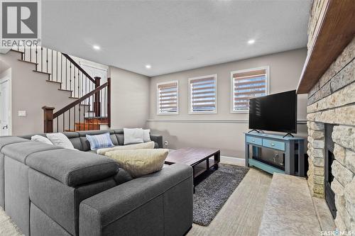 3383 Dent Crescent, Prince Albert, SK - Indoor With Fireplace
