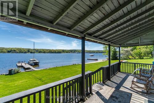 437 Champlain Road, Penetanguishene, ON - Outdoor With Body Of Water With Deck Patio Veranda With View With Exterior