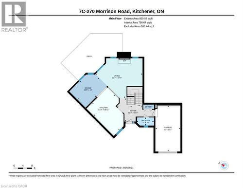 Main floor layout - 270 Morrison Road Unit# 7C, Kitchener, ON - Other
