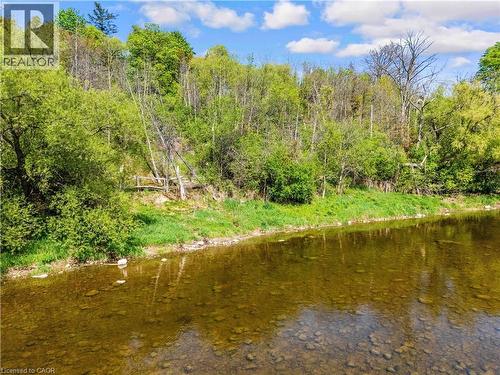 River frontage featuring clear waters, a rocky riverbed, and dense natural foliage along the bank - 91 Limerick Drive, Kitchener, ON - Outdoor With Body Of Water With View