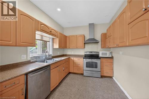 704 Stone Church Road E, Hamilton, ON - Indoor Photo Showing Kitchen With Double Sink