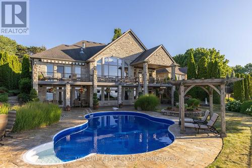 Resort backyard - 89 October Drive, St. Catharines (Lakeshore), ON - Outdoor With In Ground Pool With Deck Patio Veranda With Backyard