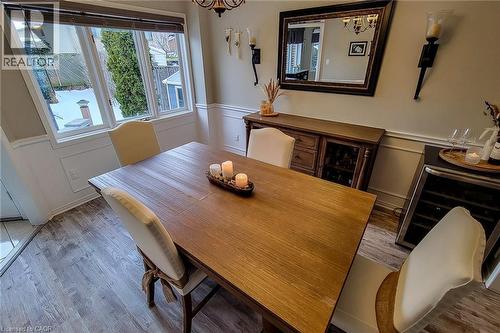 Dining area featuring wood-finish flooring and wainscoting - 146 Locheed Drive, Hamilton, ON - Indoor Photo Showing Dining Room