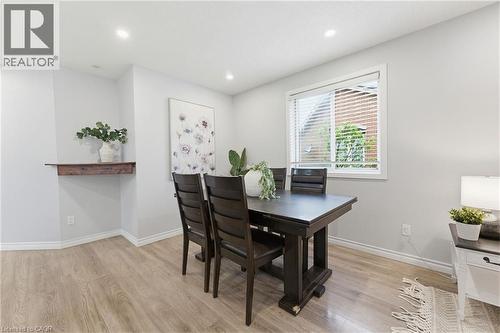 Dining area featuring light wood-finish flooring and recessed ceiling lighting - 29 Strong Court, Brantford, ON - Indoor Photo Showing Dining Room