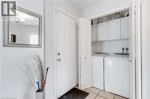White paneled entry door with polished hardware - 422 Powerline Road Unit# 10, Brantford, ON - Indoor Photo Showing Laundry Room