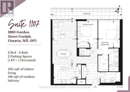 Builder Floor Plan - 1107 - 1880 Gordon Street, Guelph, ON - Other