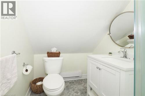 New flooring & vanity - 123 Samuel Street, Kitchener, ON - Indoor Photo Showing Bathroom
