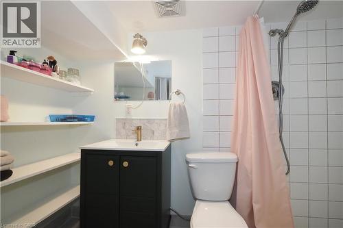 3 piece bathroom with large walk in shower & new vanity. - 123 Samuel Street, Kitchener, ON - Indoor Photo Showing Bathroom