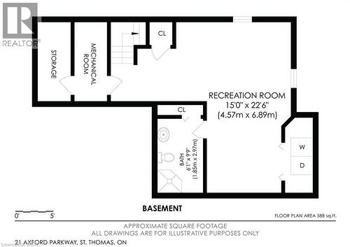 Basement - 21 Axford Parkway, St. Thomas, ON 
