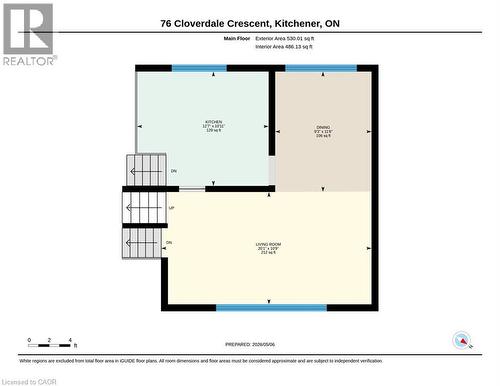 Main level floorplan - 76 Cloverdale Crescent, Kitchener, ON - Other