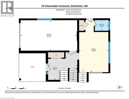 Ground level floorplan - 76 Cloverdale Crescent, Kitchener, ON - Other