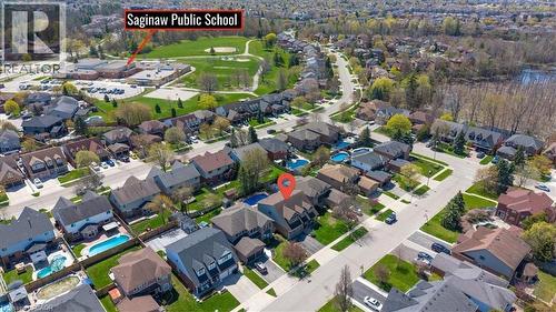 Aerial perspective showcasing a residential neighborhood with a variety of detached homes - 19 Forestview Drive, Cambridge, ON -  With View