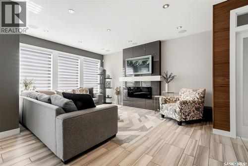 5286 Aviator Crescent, Regina, SK - Indoor Photo Showing Living Room With Fireplace
