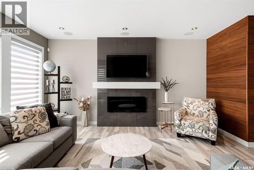 5286 Aviator Crescent, Regina, SK - Indoor Photo Showing Living Room With Fireplace