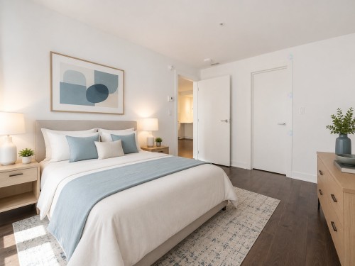 Chambre à coucher - 303-1239 Rue Drummond, Montréal (Ville-Marie), QC 