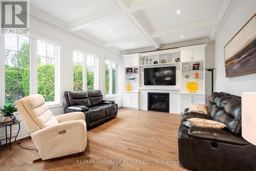 317 La Rose Avenue, Toronto, ON - Indoor Photo Showing Living Room With Fireplace