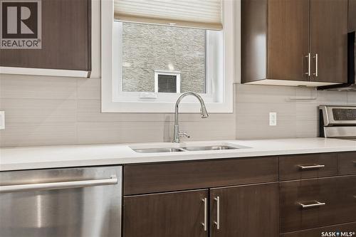 8806 Barootes Way, Regina, SK - Indoor Photo Showing Kitchen With Double Sink