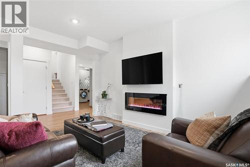 330 Hamm Way, Saskatoon, SK - Indoor Photo Showing Living Room With Fireplace
