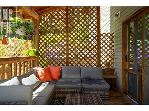 Covered side patio - 4644 97 Highway, Westwold, BC - Outdoor With Deck Patio Veranda