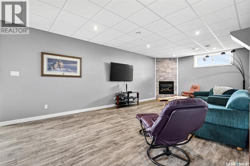 156 Iron Bridge Drive, Moose Jaw, SK - Indoor With Fireplace