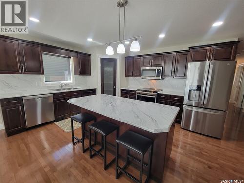 1 5352 Progress Street, Macklin, SK - Indoor Photo Showing Kitchen With Stainless Steel Kitchen With Upgraded Kitchen