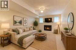 Gas fireplace. Photo Virtually Staged - 
