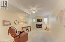 White brick surround with gas fireplace - 