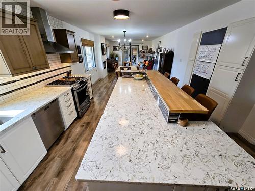 528 Dieppe Drive, Weyburn, SK - Indoor Photo Showing Kitchen With Double Sink