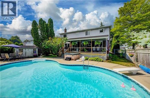 341 Cooper Street, Cambridge, ON - Outdoor With In Ground Pool With Deck Patio Veranda With Backyard