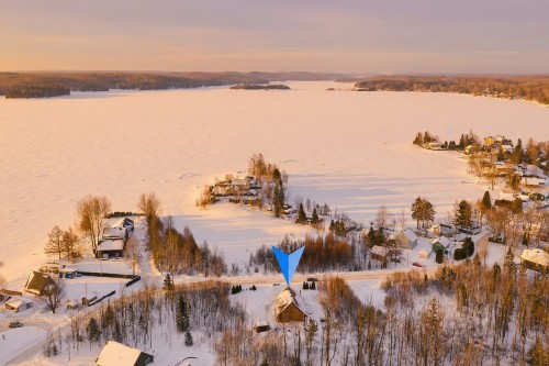Aerial View - 472 Ch. Champigny, Larouche, QC - Outdoor With Body Of Water With View