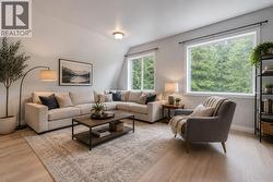 Upstairs Flex space digitally staged. - 