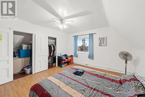 Ceiling fan & expansive window. - 277 Arlington Avenue, Ottawa, ON - Indoor Photo Showing Bedroom